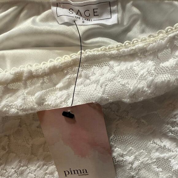 Sage The Label Fresh Air Ruched Lace Tube Midi Dress Off White Size Small - Picture 4 of 5